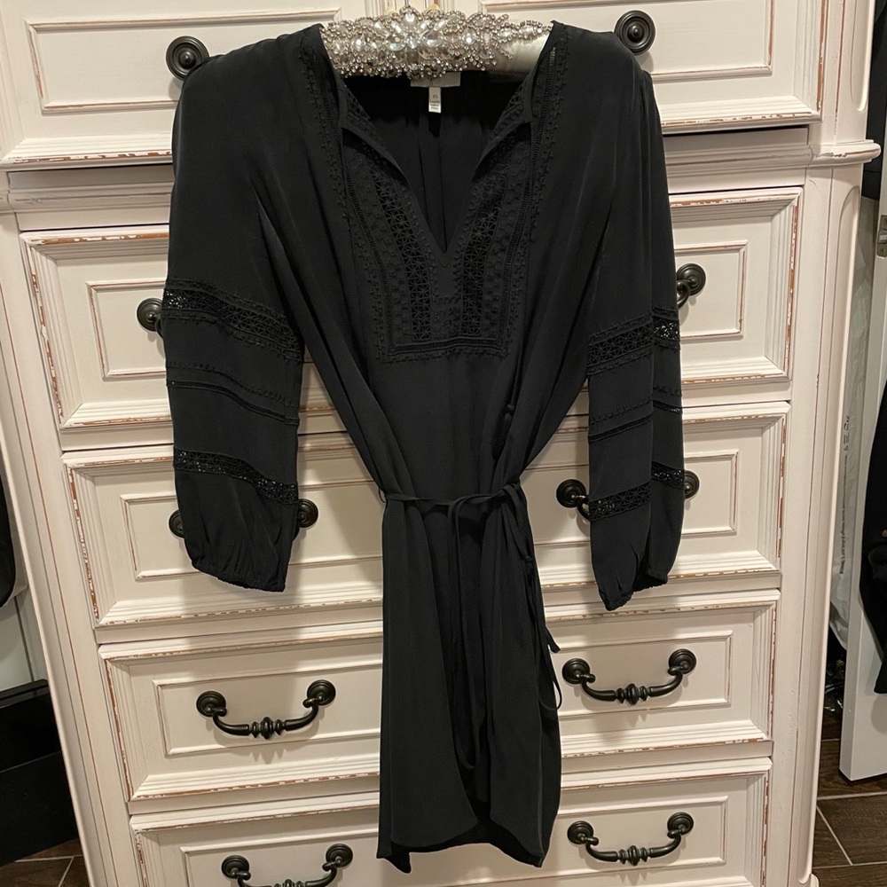 100% silk black dress Joie